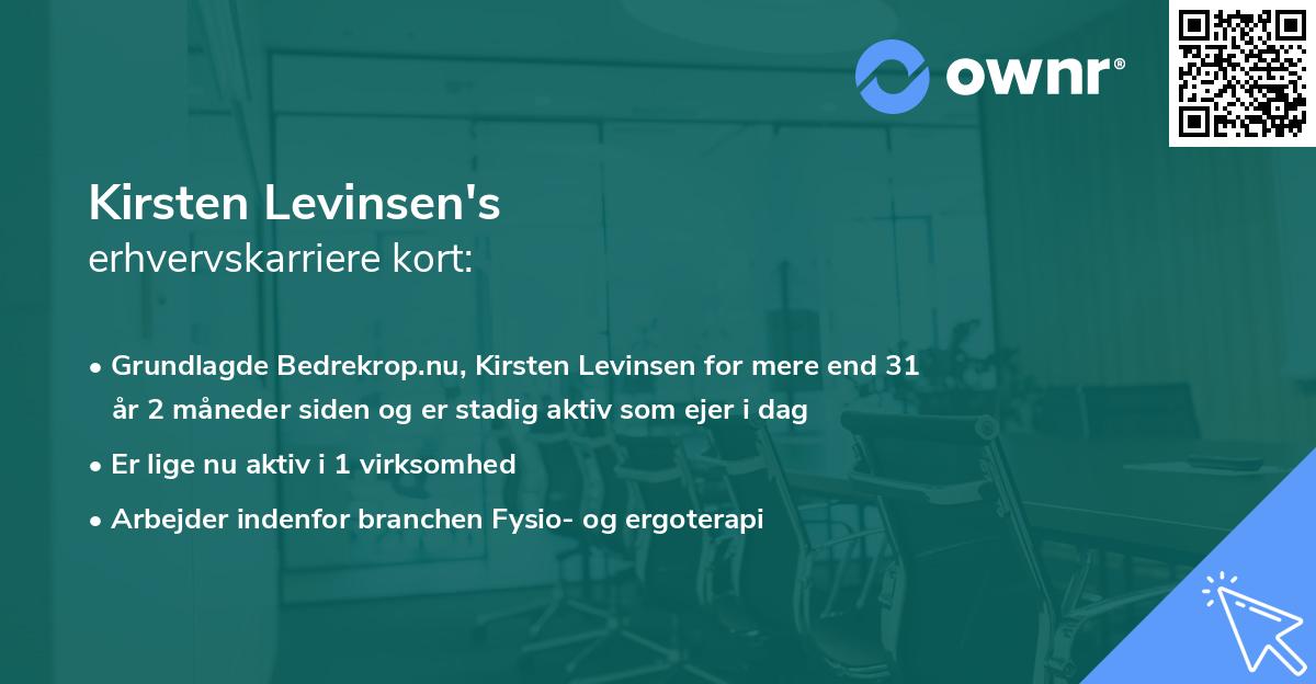 Kirsten Levinsen's erhvervskarriere kort