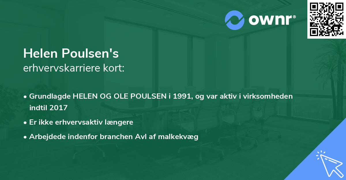 Helen Poulsen's erhvervskarriere kort