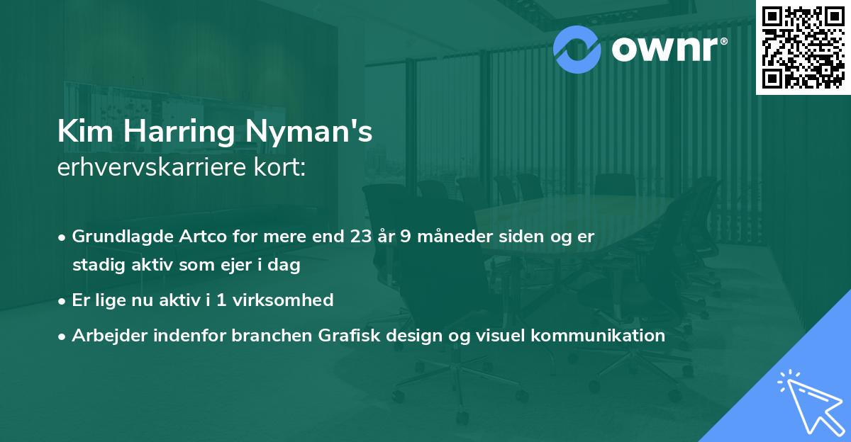 Kim Harring Nyman's erhvervskarriere kort