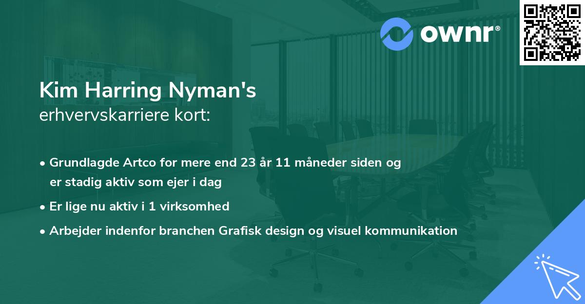 Kim Harring Nyman's erhvervskarriere kort