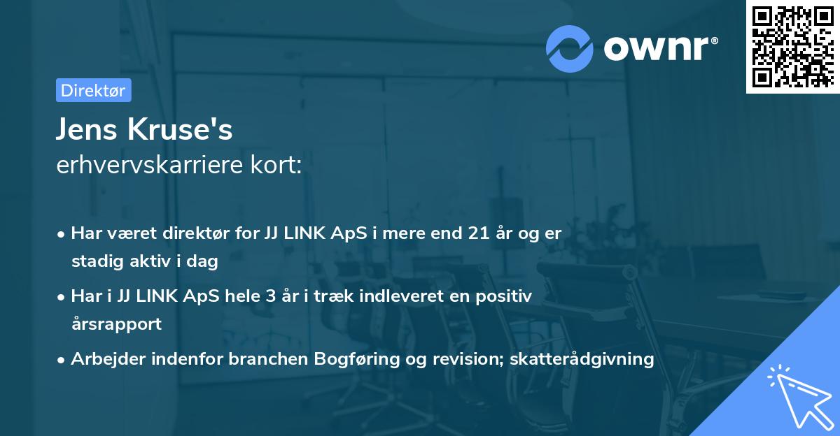 Jens Kruse's erhvervskarriere kort