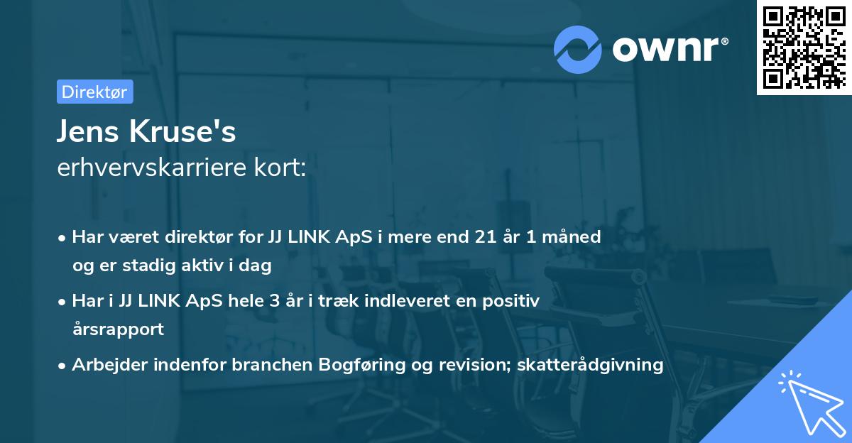 Jens Kruse's erhvervskarriere kort
