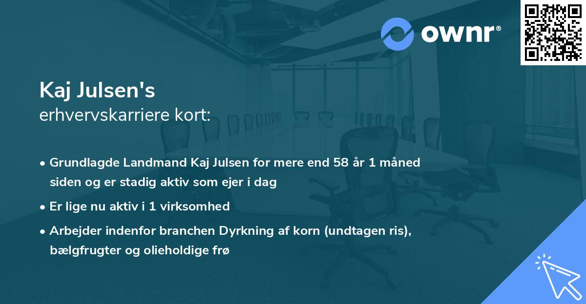 Kaj Julsen's erhvervskarriere kort