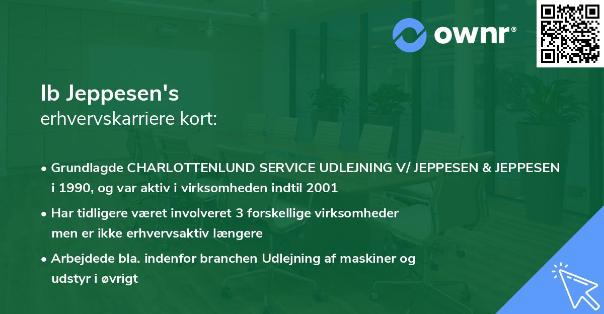 Ib Jeppesen's erhvervskarriere kort