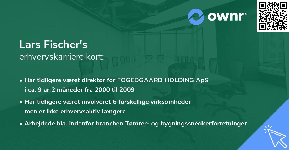 Lars Fischer's erhvervskarriere kort