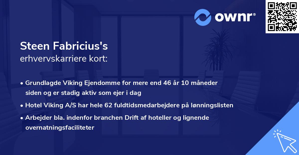 Steen Fabricius's erhvervskarriere kort