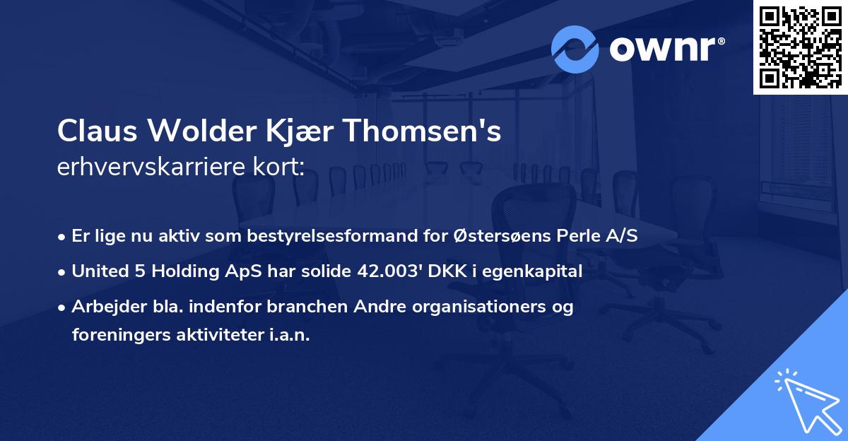 Claus Wolder Kjær Thomsen's erhvervskarriere kort