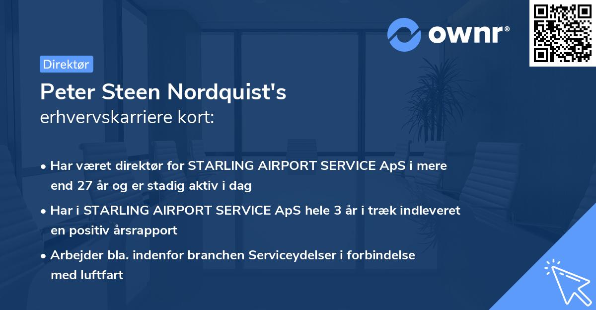 Peter Steen Nordquist's erhvervskarriere kort