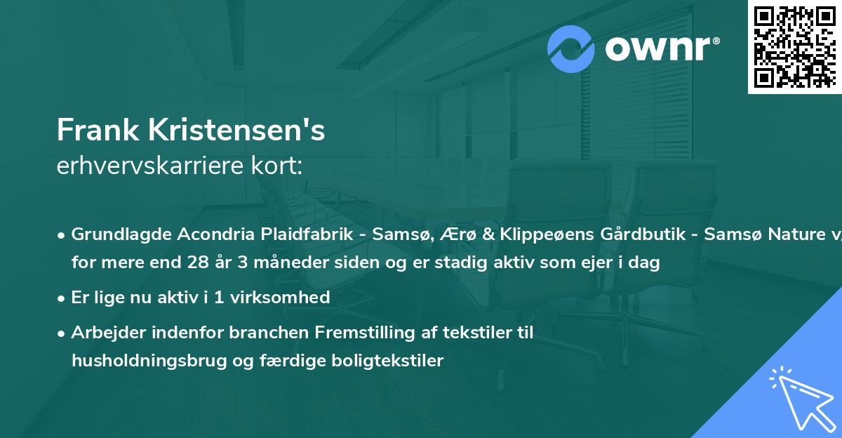Frank Kristensen's erhvervskarriere kort