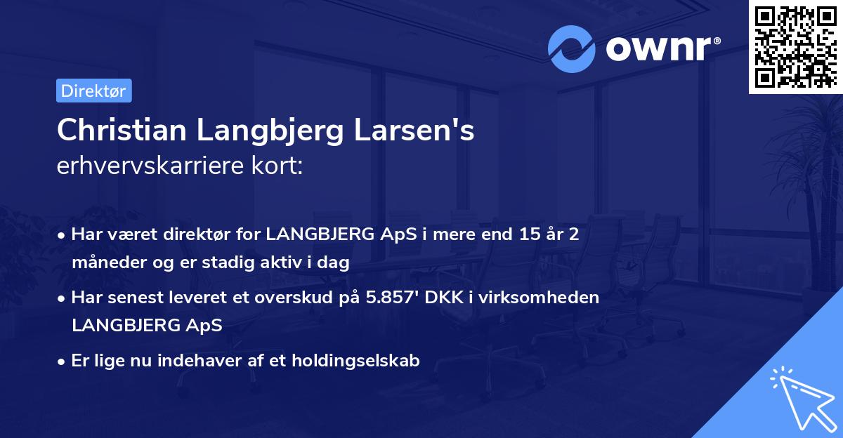 Christian Langbjerg Larsen's erhvervskarriere kort