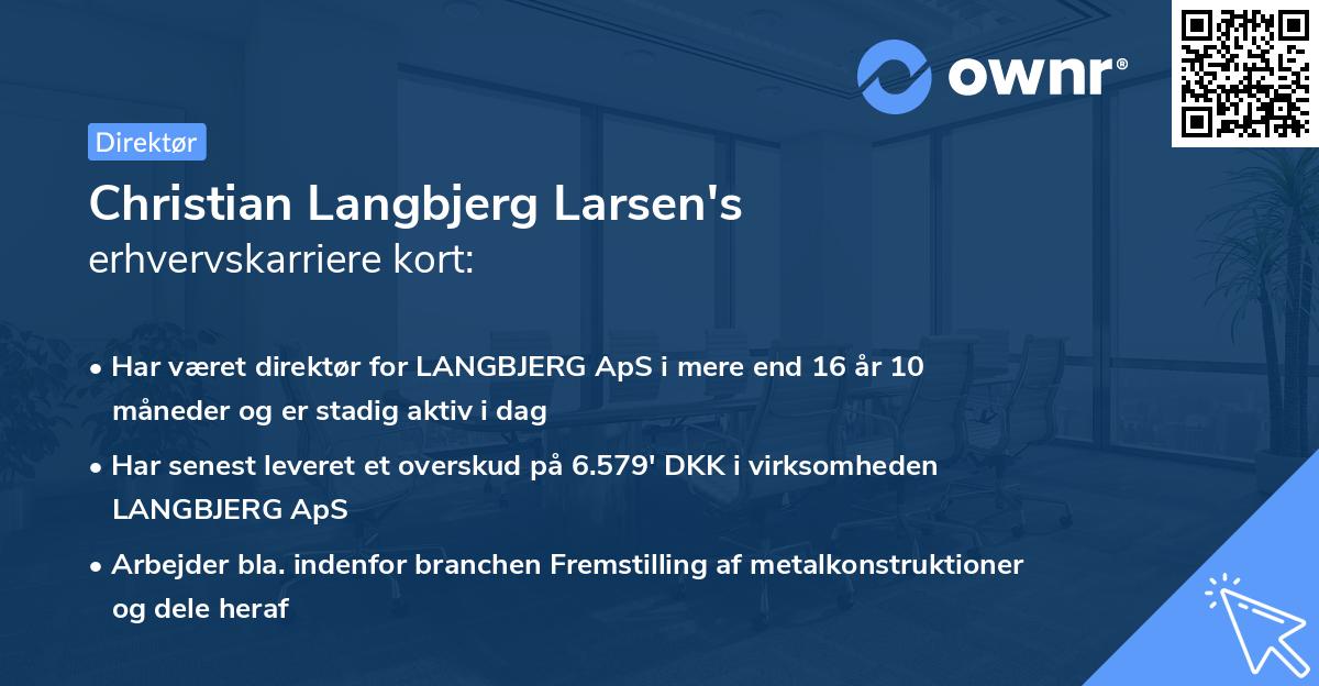 Christian Langbjerg Larsen's erhvervskarriere kort