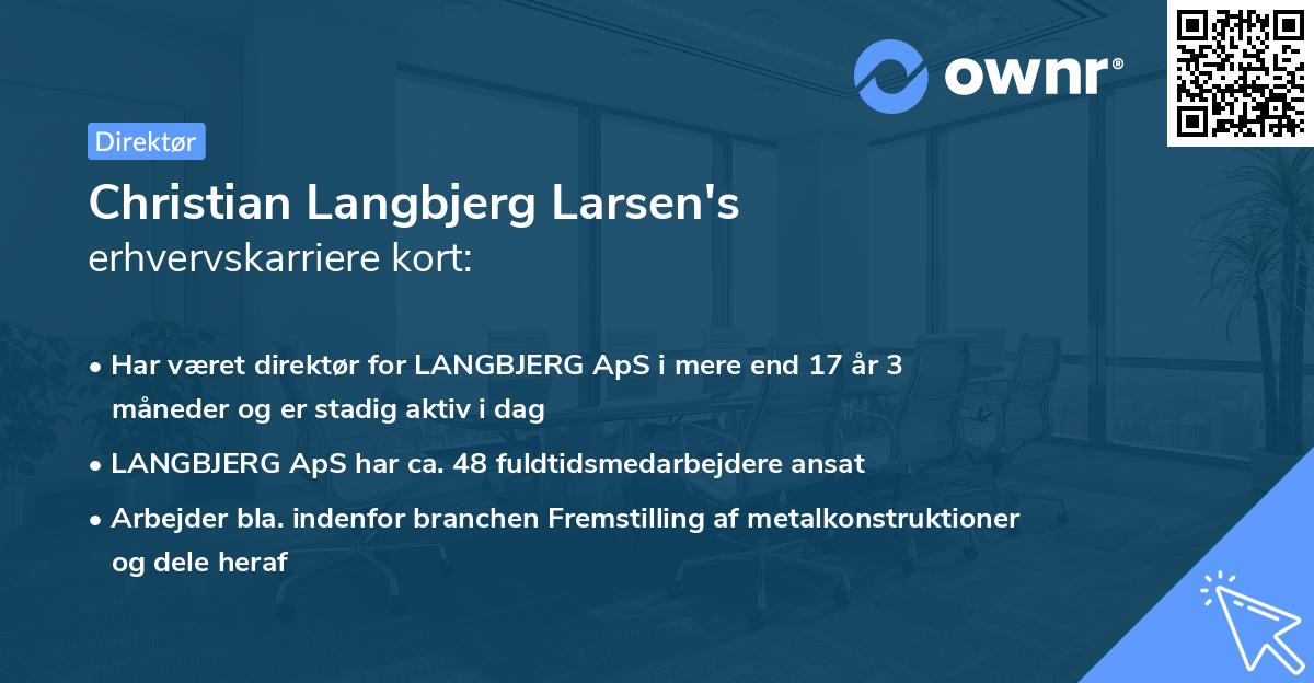 Christian Langbjerg Larsen's erhvervskarriere kort
