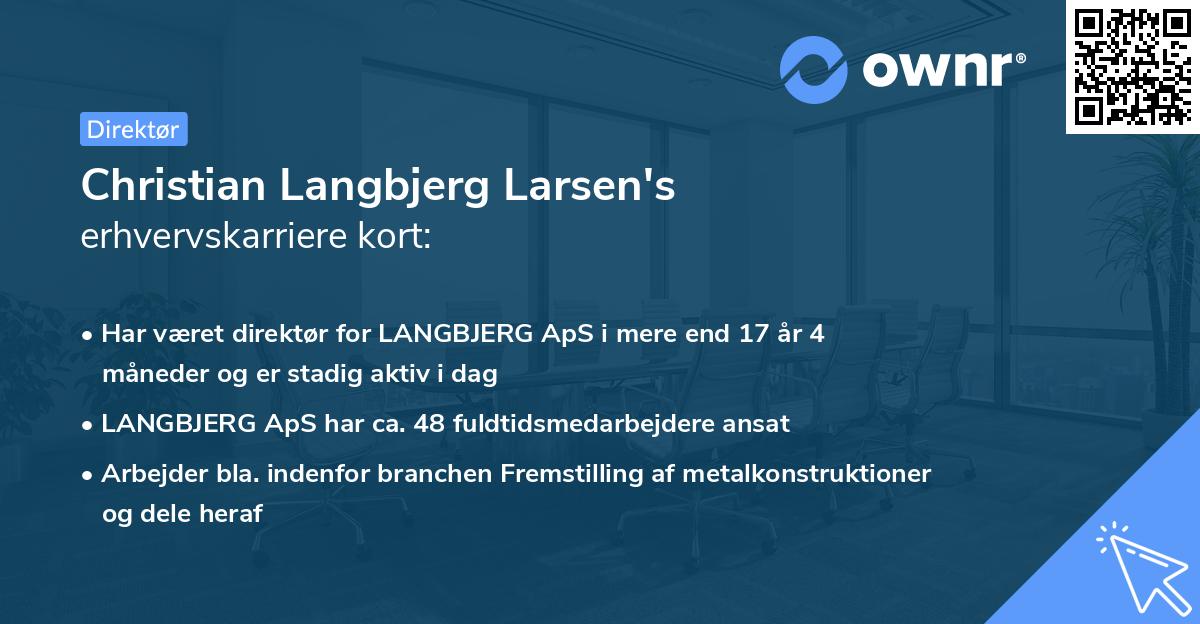 Christian Langbjerg Larsen's erhvervskarriere kort