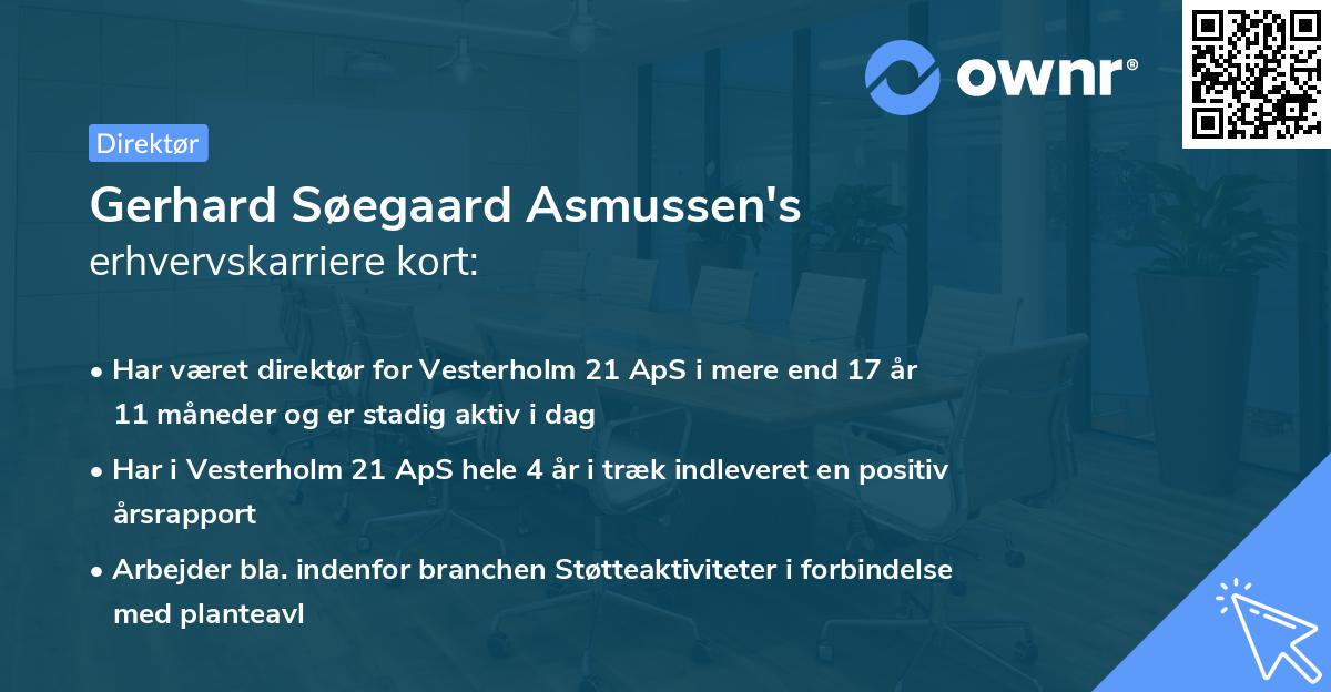 Gerhard Søegaard Asmussen's erhvervskarriere kort
