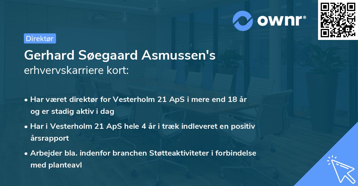 Gerhard Søegaard Asmussen's erhvervskarriere kort