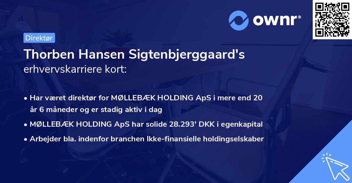 Thorben Hansen Sigtenbjerggaard's erhvervskarriere kort