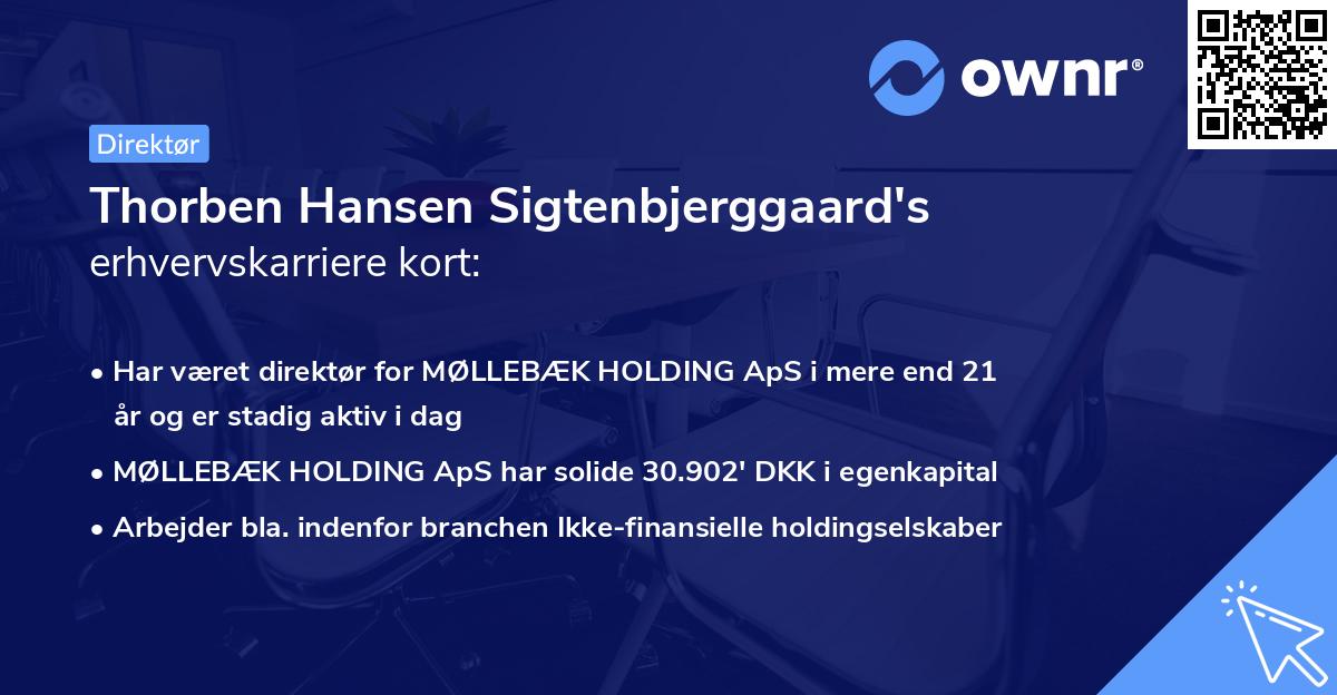 Thorben Hansen Sigtenbjerggaard's erhvervskarriere kort