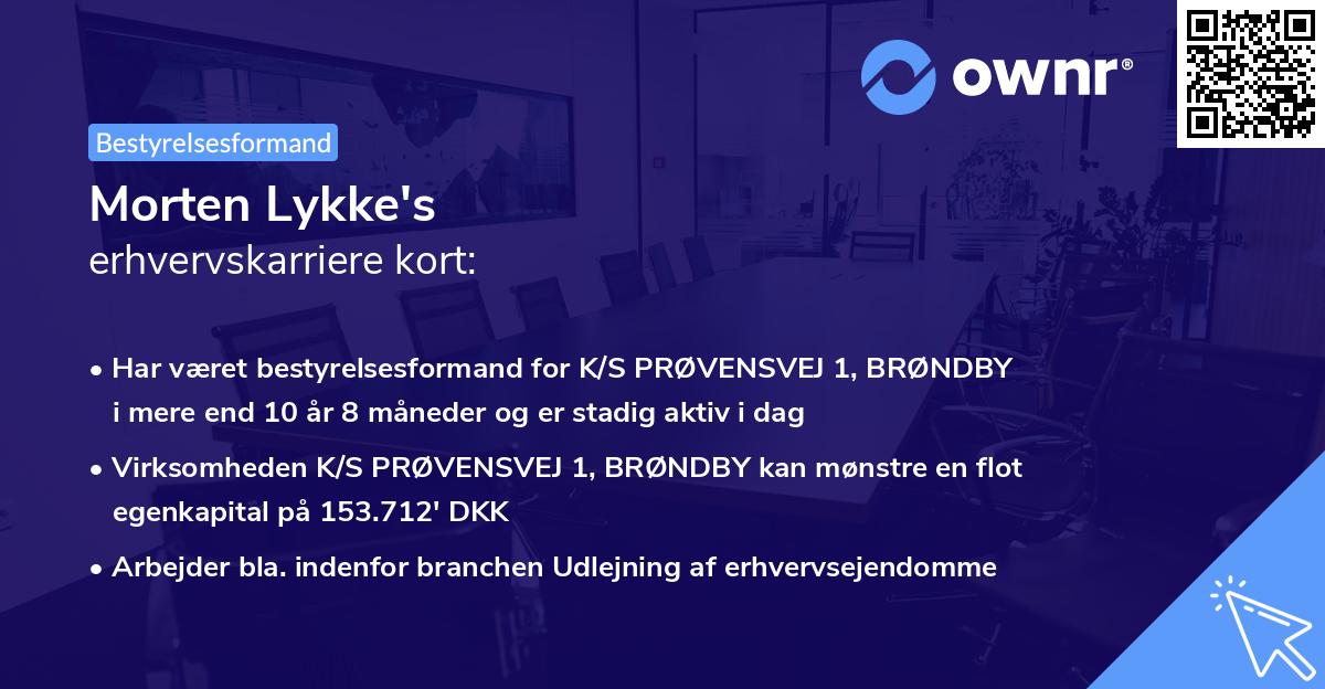 Morten Lykke's erhvervskarriere kort