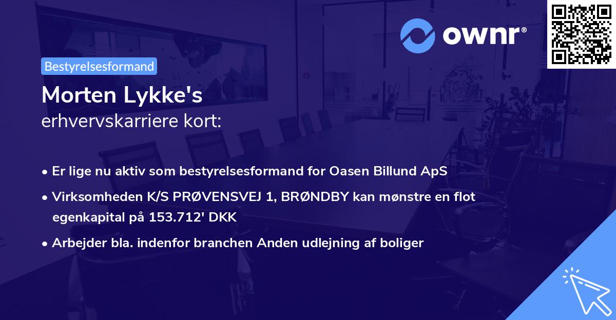 Morten Lykke's erhvervskarriere kort