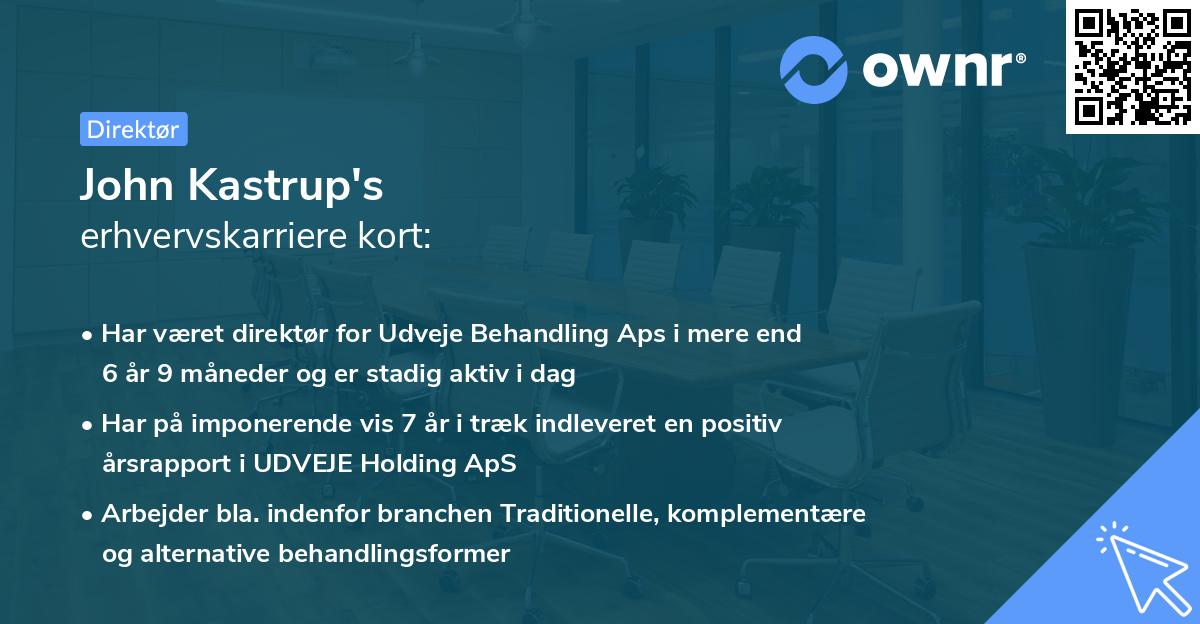 John Kastrup's erhvervskarriere kort