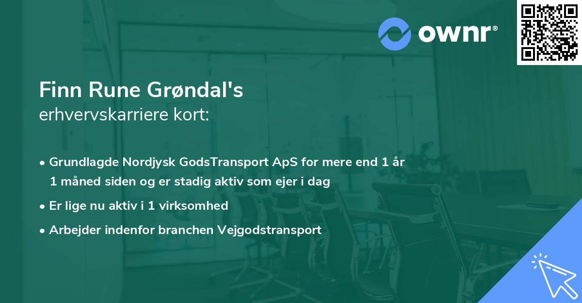 Finn Rune Grøndal's erhvervskarriere kort