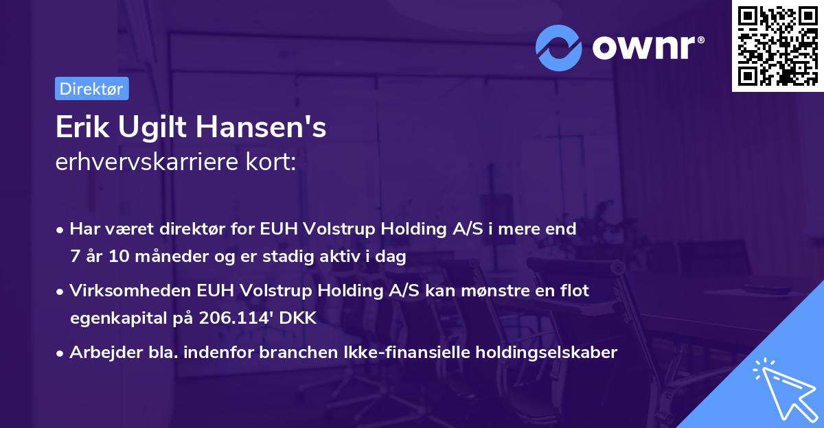 Erik Ugilt Hansen's erhvervskarriere kort