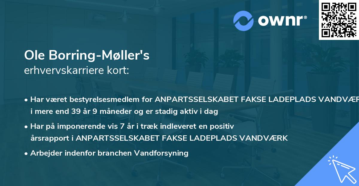 Ole Borring-Møller's erhvervskarriere kort