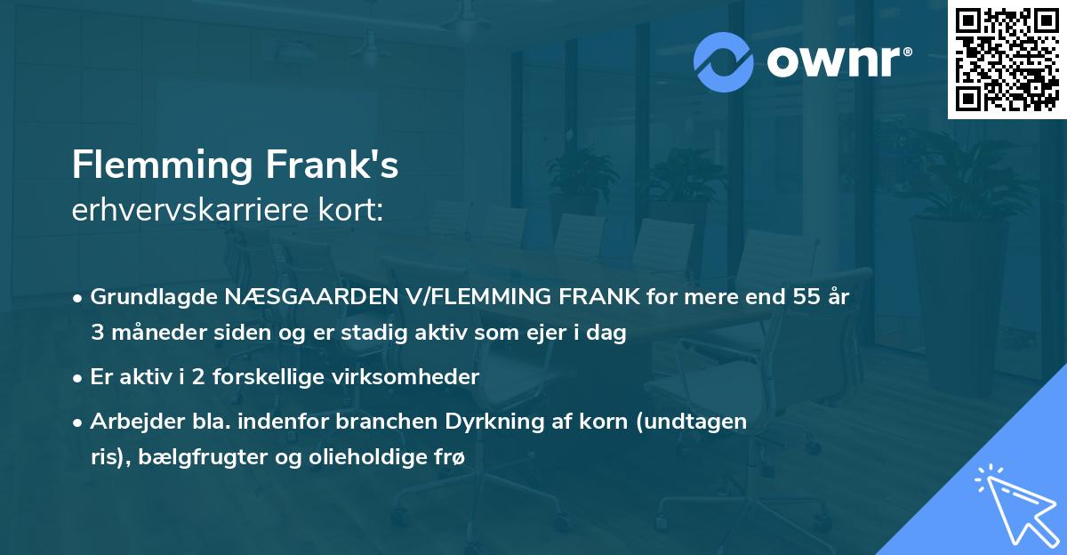 Flemming Frank's erhvervskarriere kort
