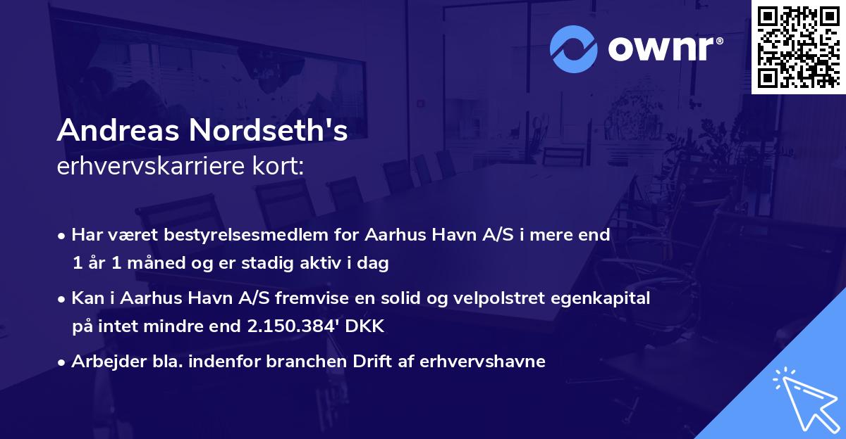 Andreas Nordseth's erhvervskarriere kort