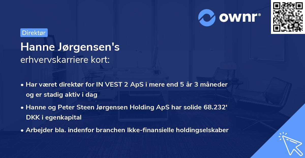 Hanne Jørgensen's erhvervskarriere kort