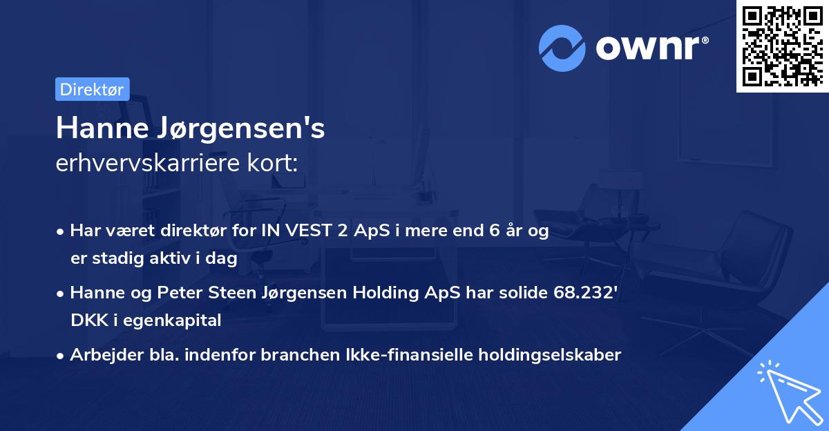 Hanne Jørgensen's erhvervskarriere kort