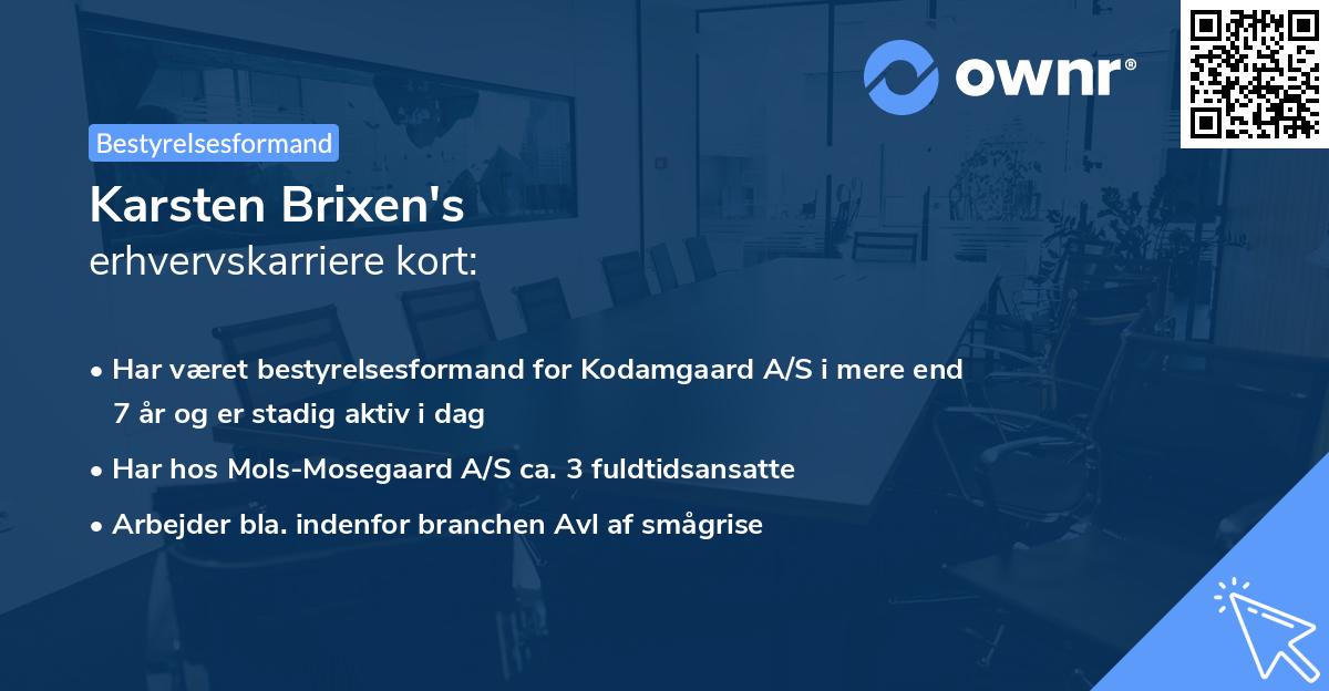 Karsten Brixen's erhvervskarriere kort