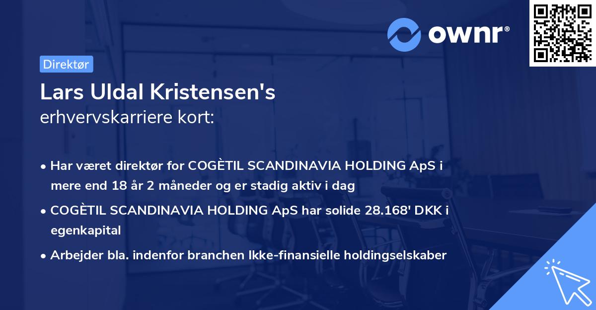 Lars Uldal Kristensen's erhvervskarriere kort