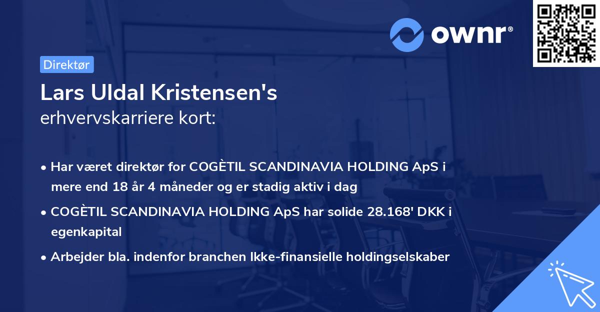 Lars Uldal Kristensen's erhvervskarriere kort