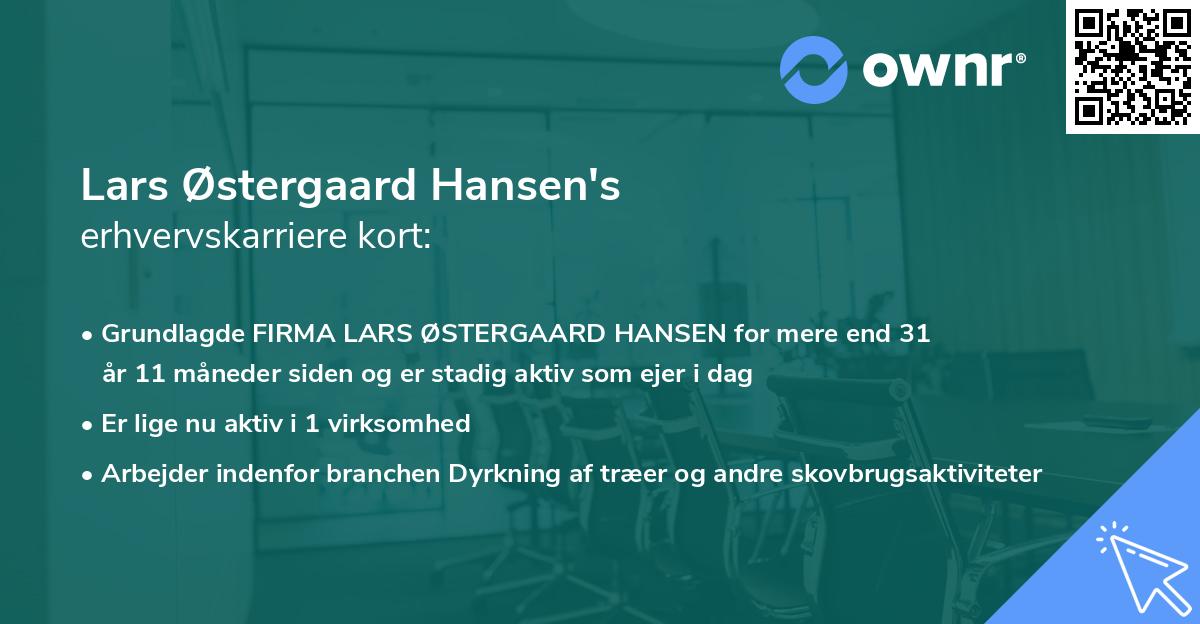 Lars Østergaard Hansen's erhvervskarriere kort