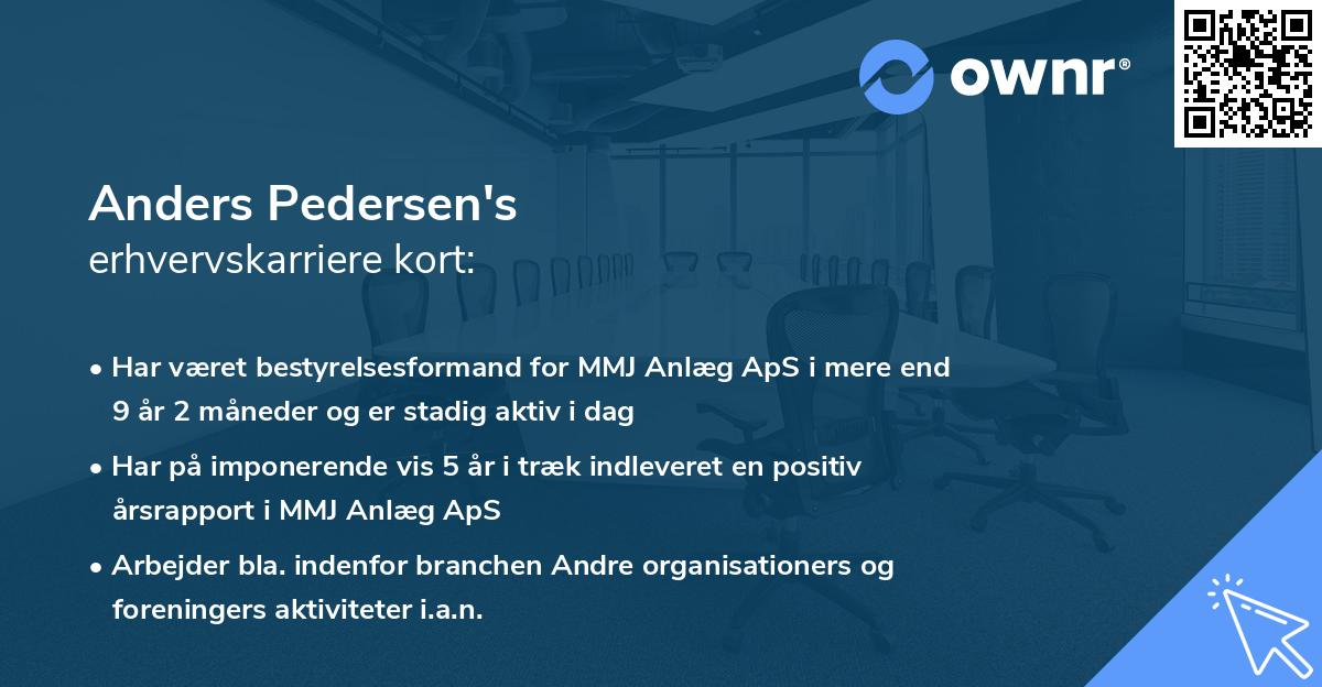 Anders Pedersen's erhvervskarriere kort