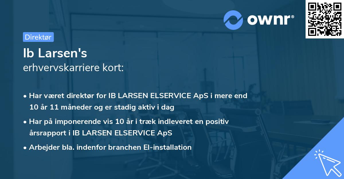 Ib Larsen's erhvervskarriere kort
