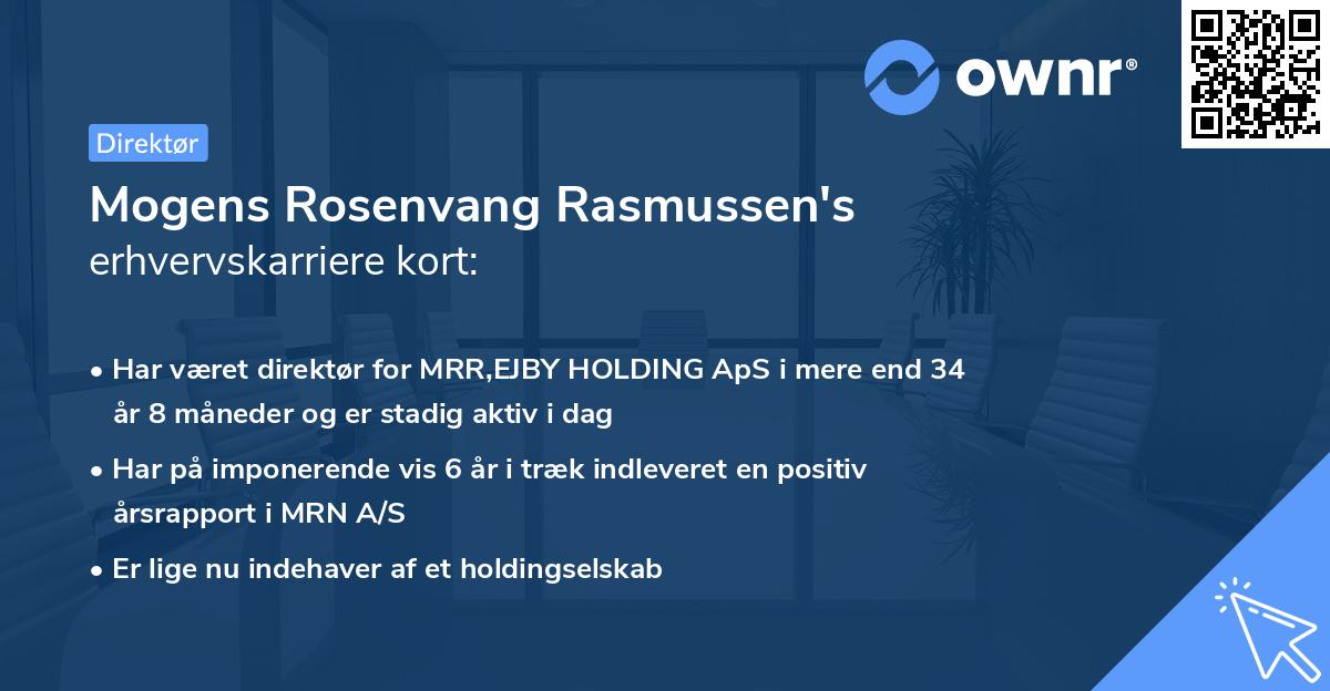 Mogens Rosenvang Rasmussen's erhvervskarriere kort