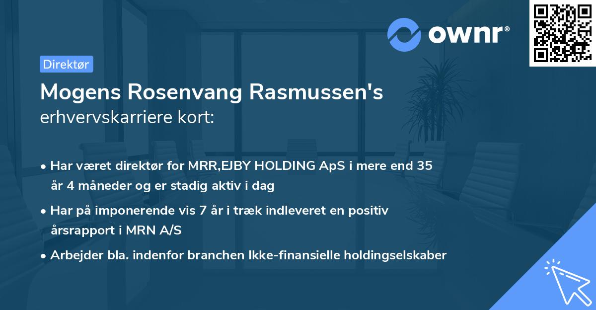 Mogens Rosenvang Rasmussen's erhvervskarriere kort