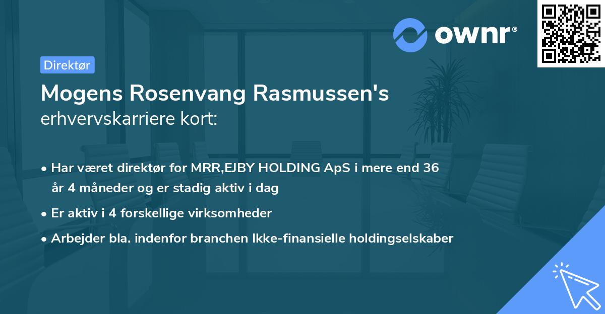 Mogens Rosenvang Rasmussen's erhvervskarriere kort