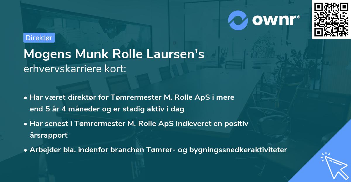 Mogens Munk Rolle Laursen's erhvervskarriere kort