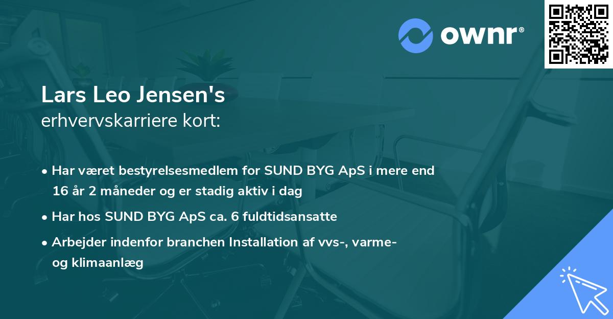 Lars Leo Jensen's erhvervskarriere kort