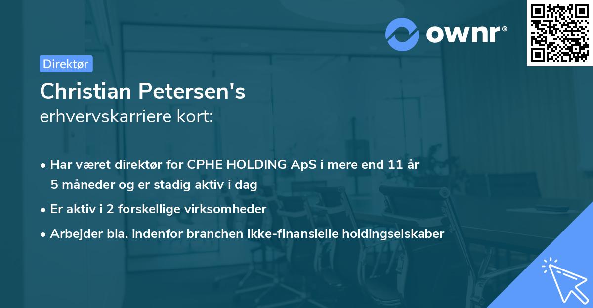 Christian Petersen's erhvervskarriere kort