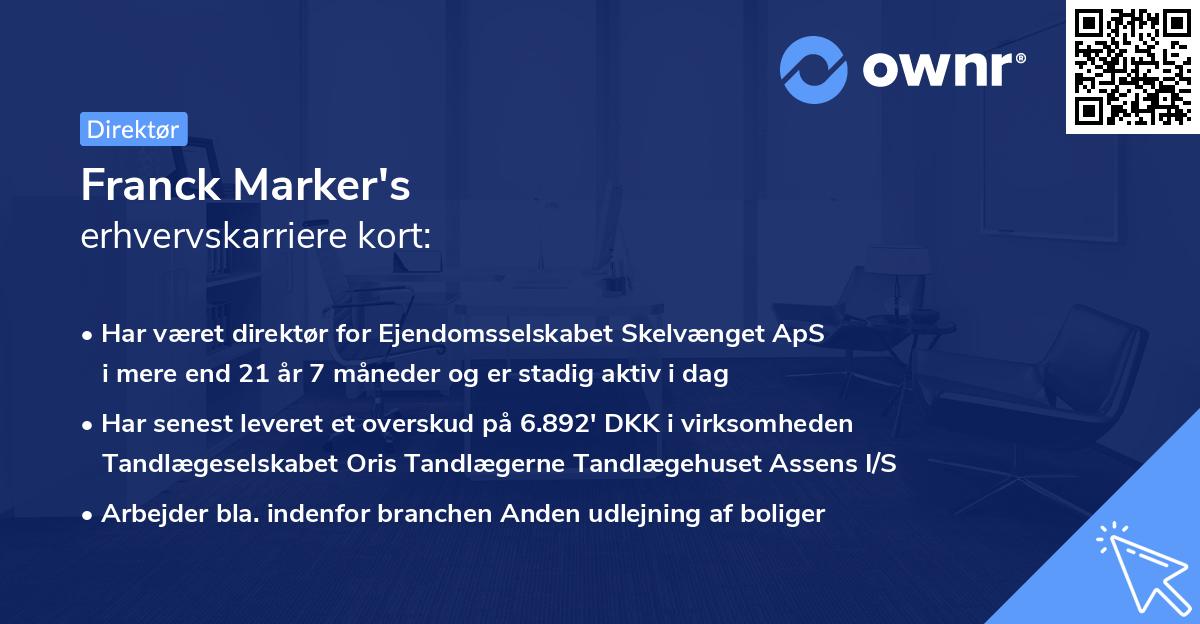 Franck Marker's erhvervskarriere kort