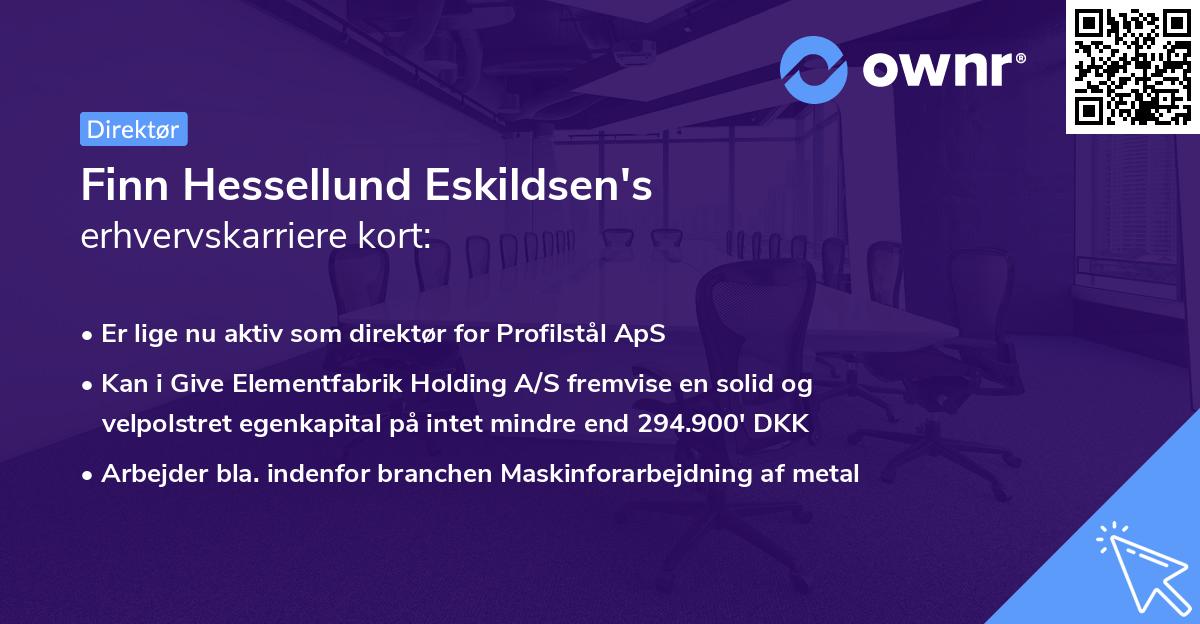 Finn Hessellund Eskildsen's erhvervskarriere kort