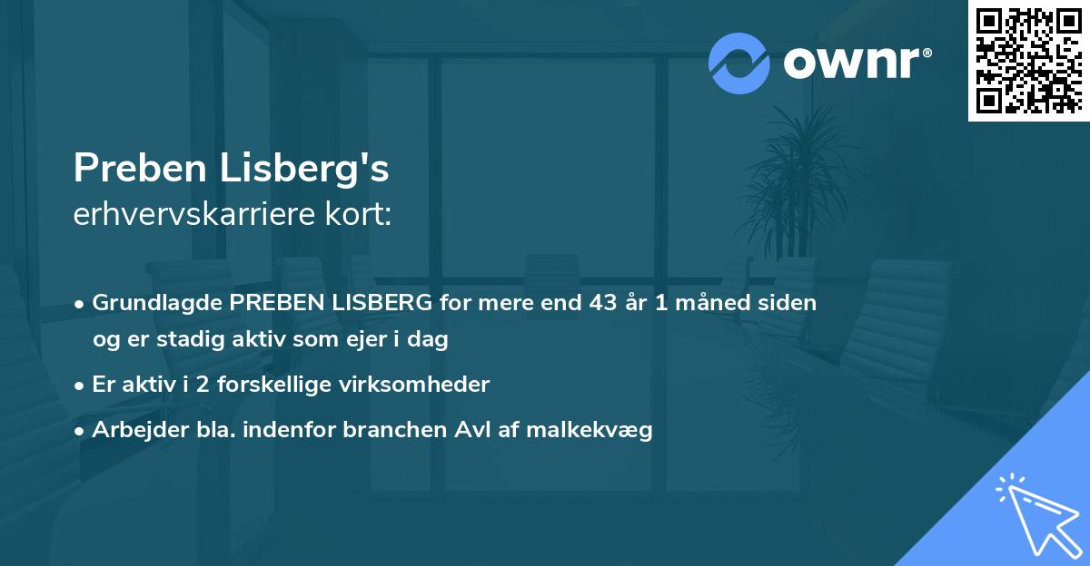 Preben Lisberg's erhvervskarriere kort