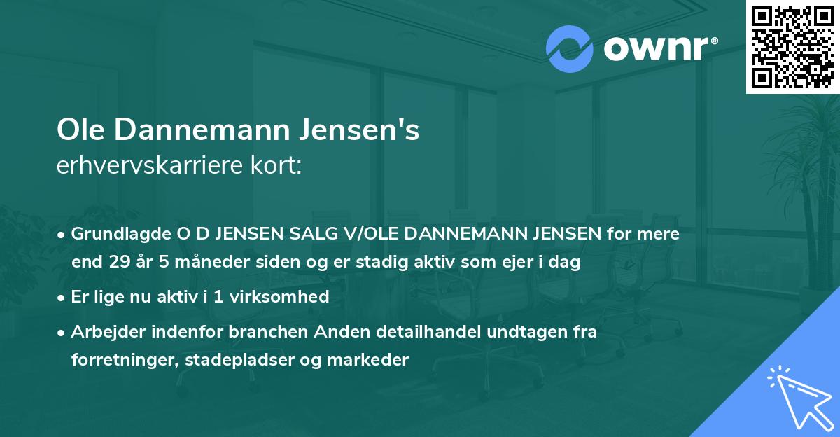 Ole Dannemann Jensen's erhvervskarriere kort