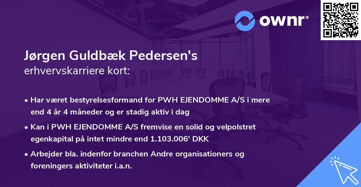 Jørgen Guldbæk Pedersen's erhvervskarriere kort