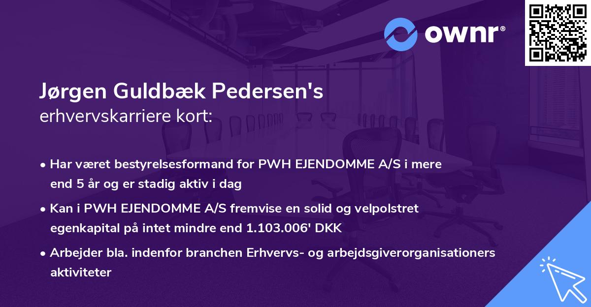 Jørgen Guldbæk Pedersen's erhvervskarriere kort