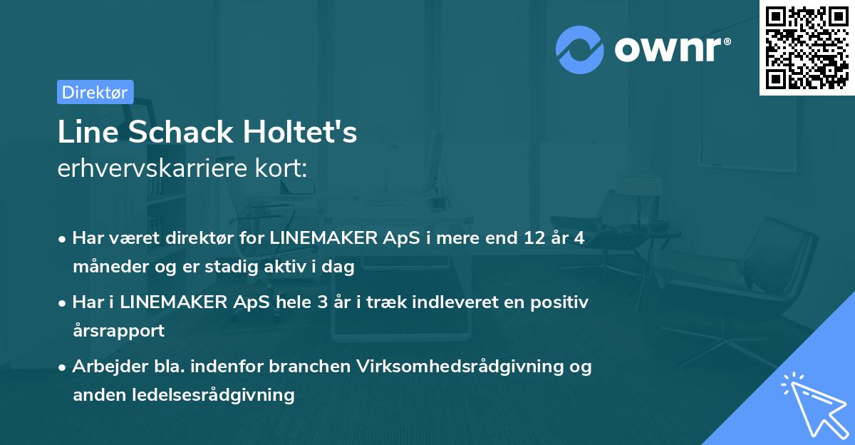 Line Schack Holtet's erhvervskarriere kort